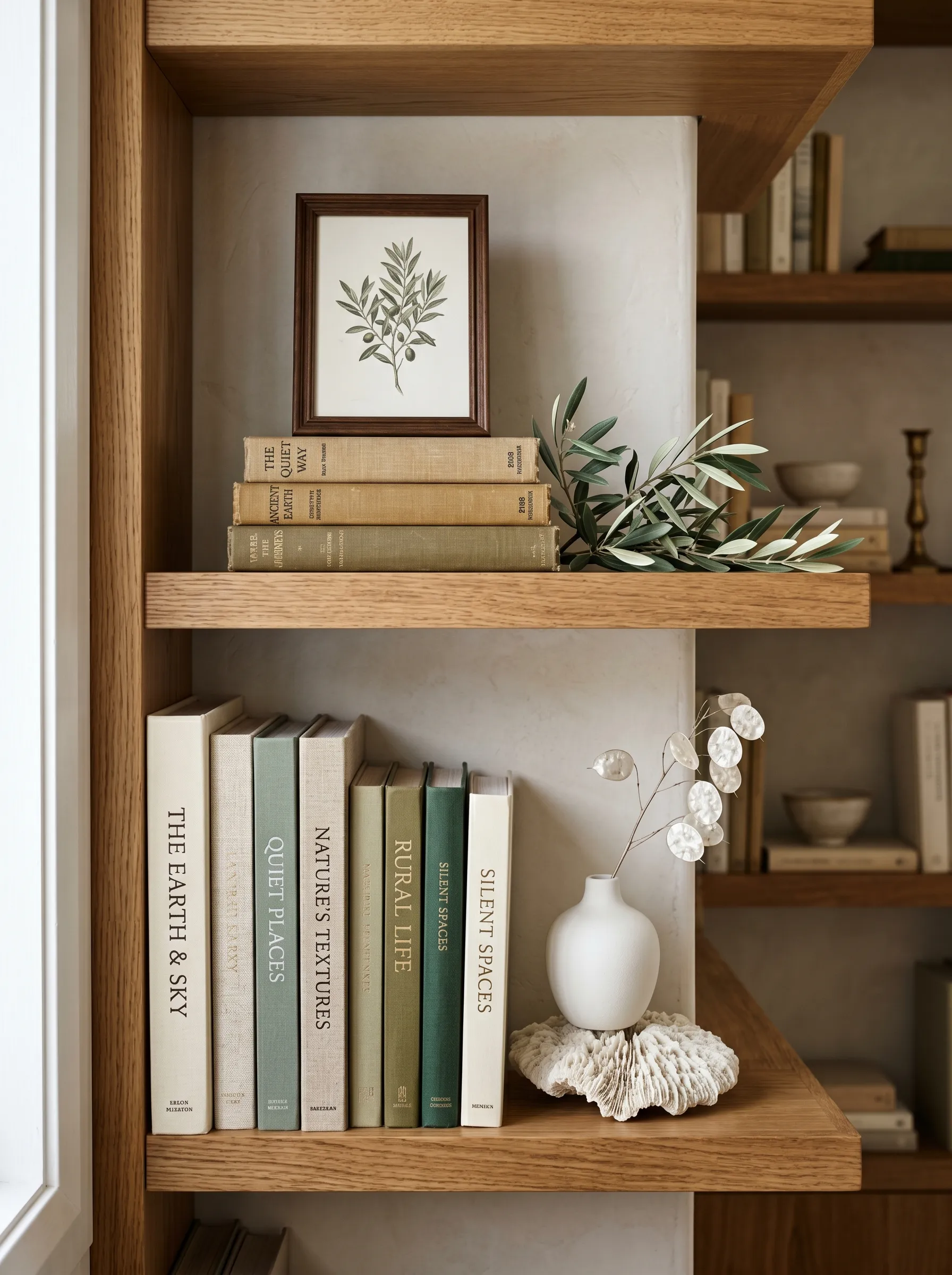 Styled bookshelf detail